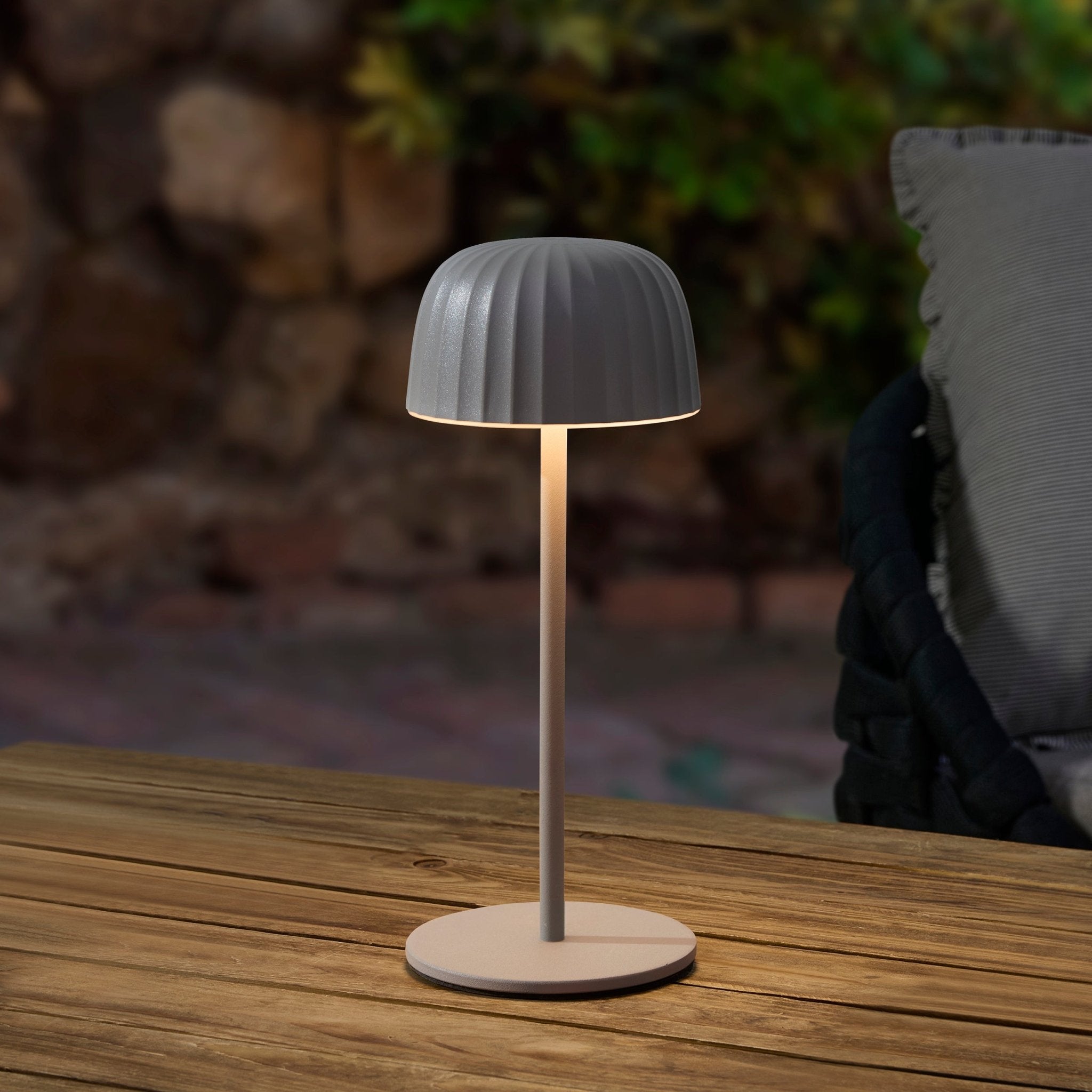 Rechargeable Waterproof LED Table Light Grey - Portable Modern Lamp