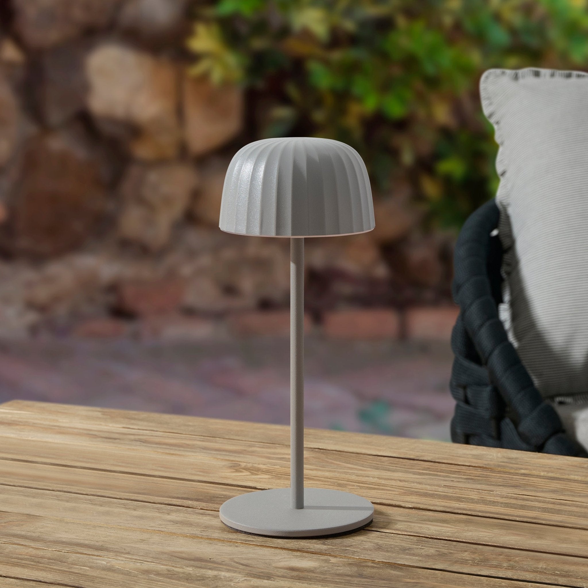 Rechargeable Waterproof LED Table Light Grey - Portable Modern Lamp