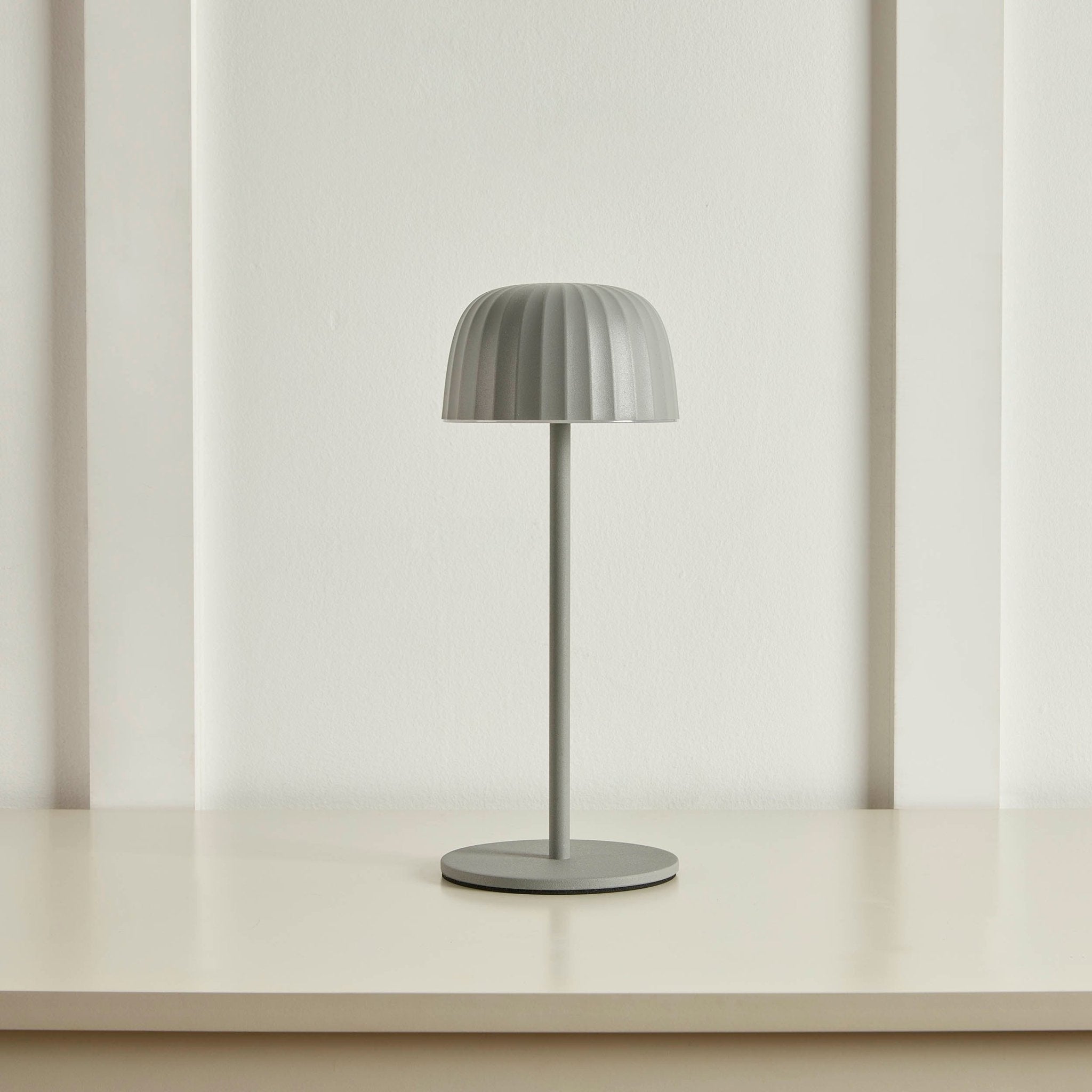 Rechargeable Waterproof LED Table Light Grey - Portable Modern Lamp