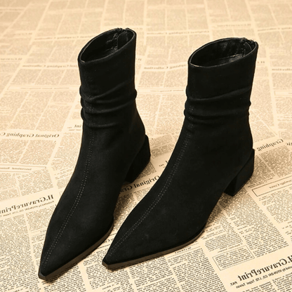 Women's Suede Ankle Boots Luxury Pointed Toe Everyday Formal Style