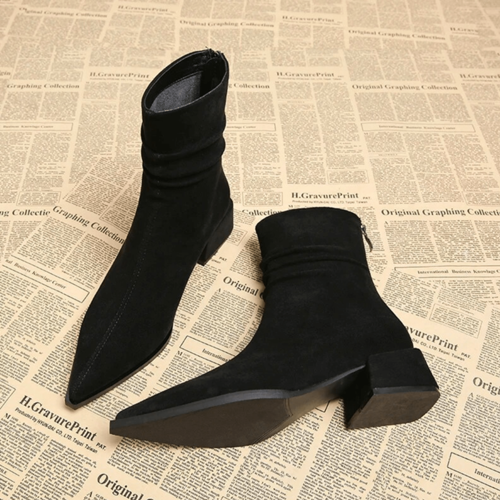 Women's Suede Ankle Boots Luxury Pointed Toe Everyday Formal Style