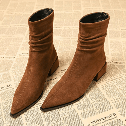 Women's Suede Ankle Boots Luxury Pointed Toe Everyday Formal Style