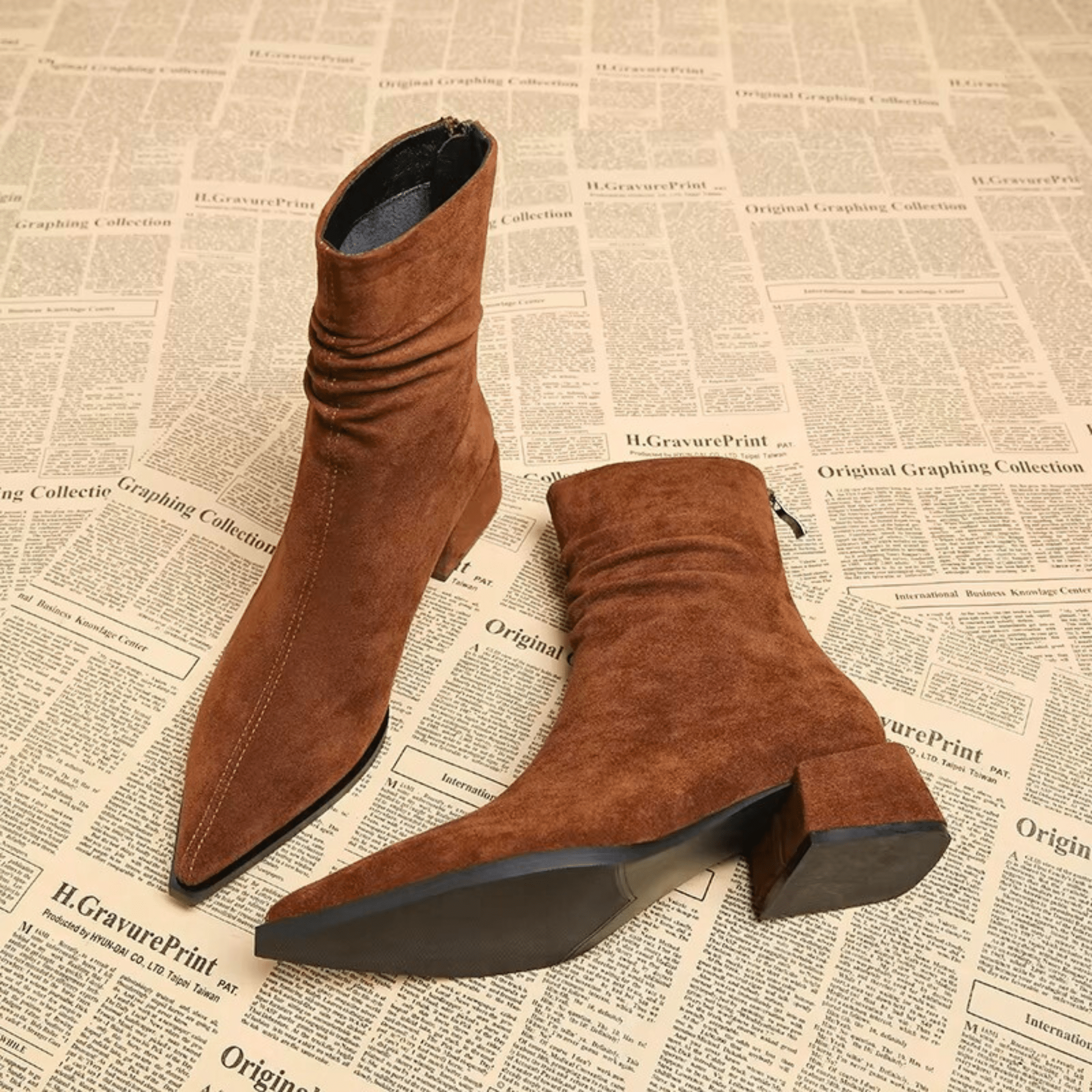 Women's Suede Ankle Boots Luxury Pointed Toe Everyday Formal Style
