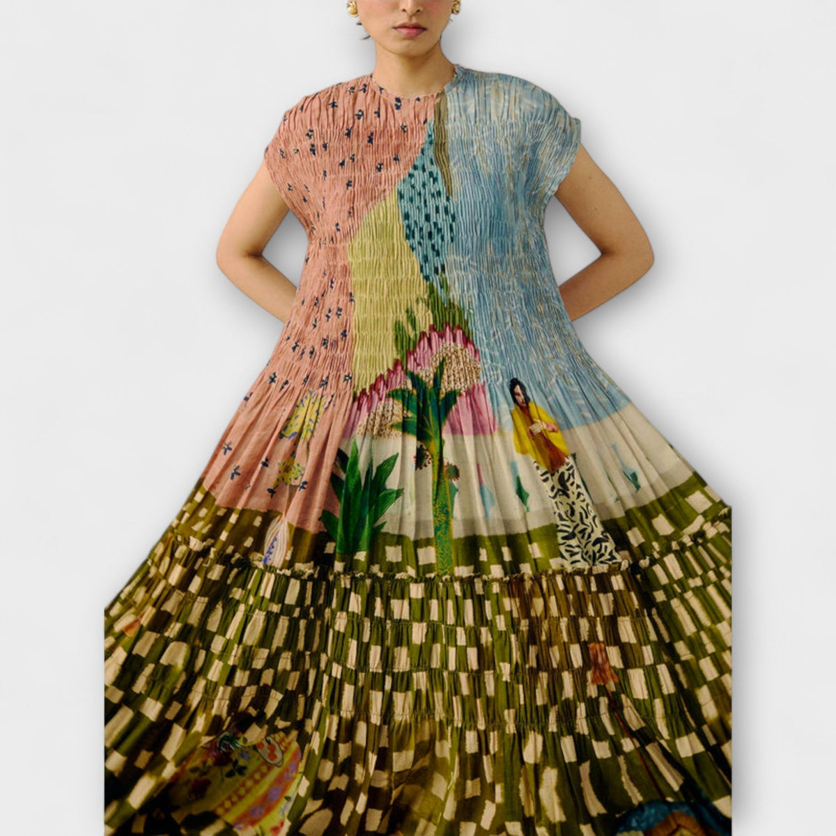 Amara Animal Print Pleated Dress for Chic Occasions