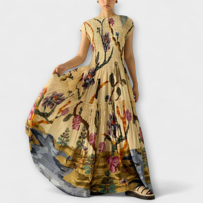 Amara Animal Print Pleated Dress for Chic Occasions