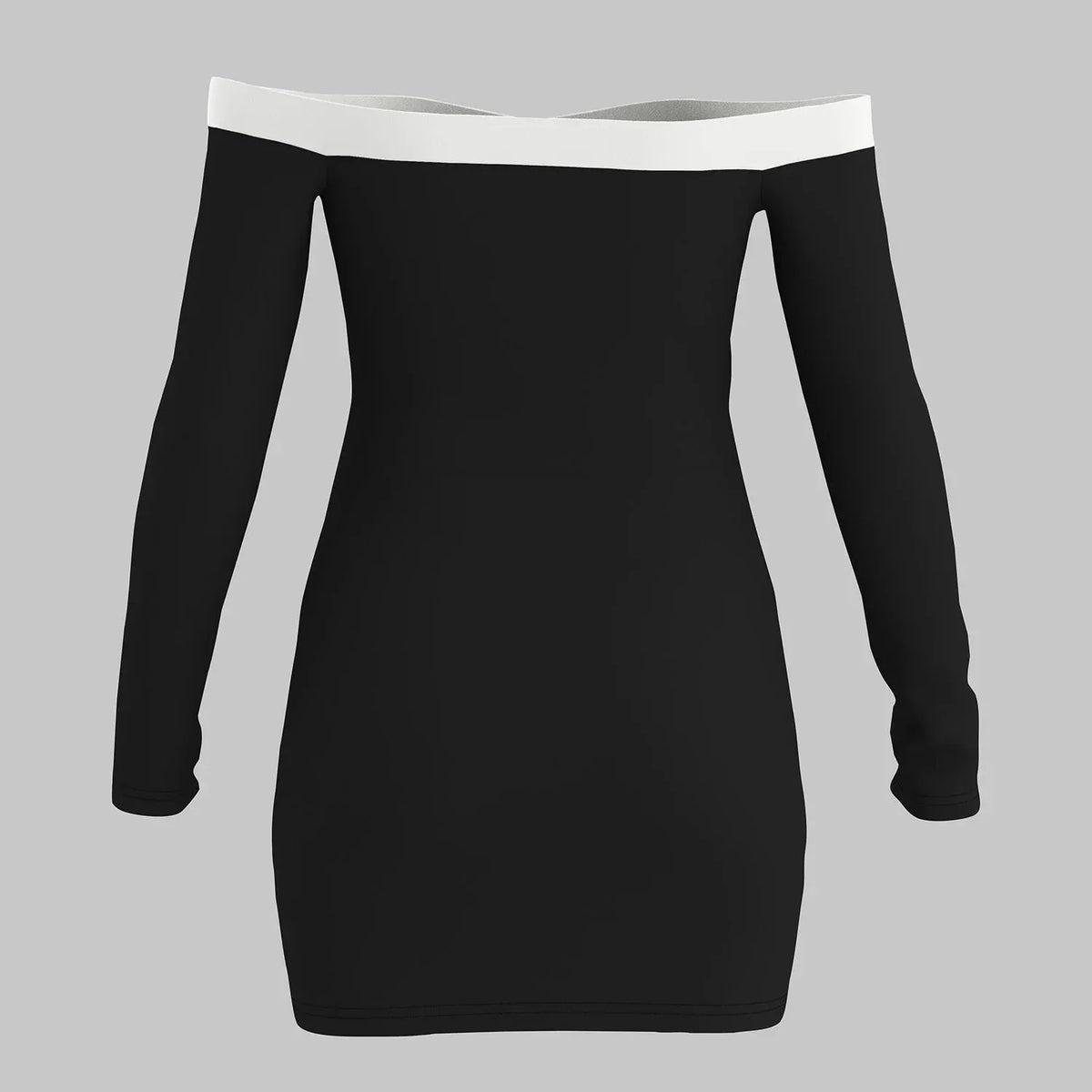 Black Celeste Moonstone bodycon mini dress, fitted and stylish for elegant occasions.