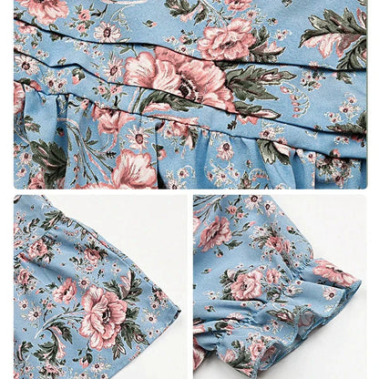 Astra floral print midi dress, lightweight mini dress with vibrant floral pattern and fitted silhouette.