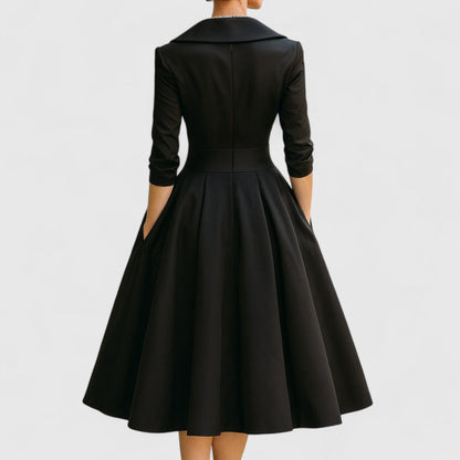 Women's midi dress with a V-neckline