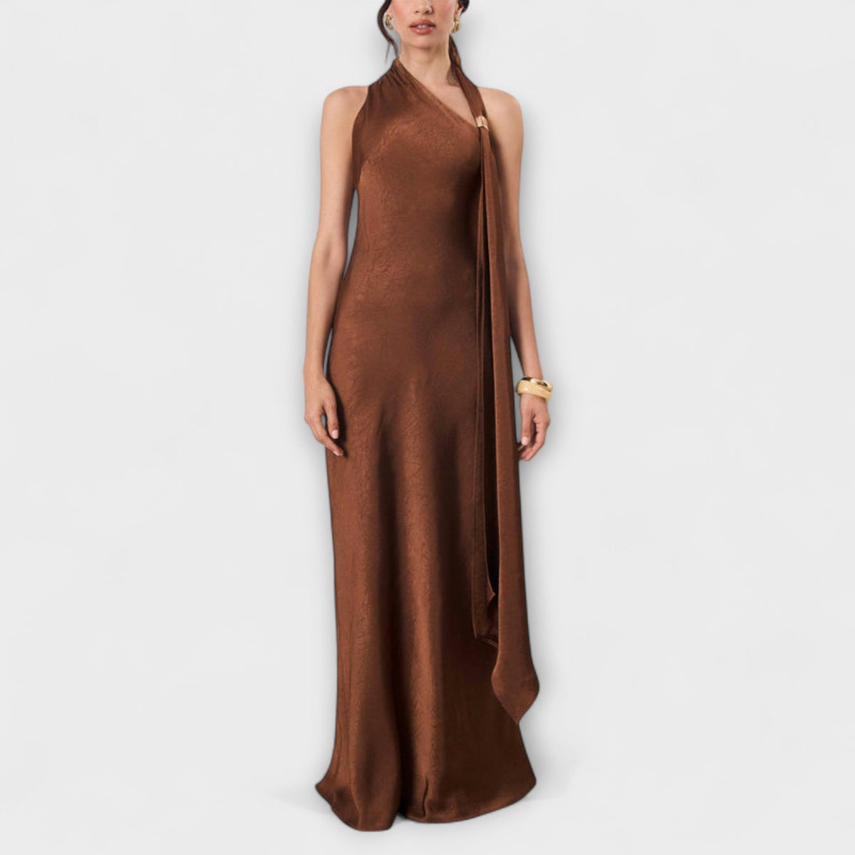 Azura Satin Maxi Dress for Evening Events