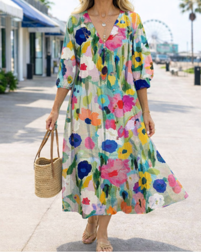 Dress with a V-neckline