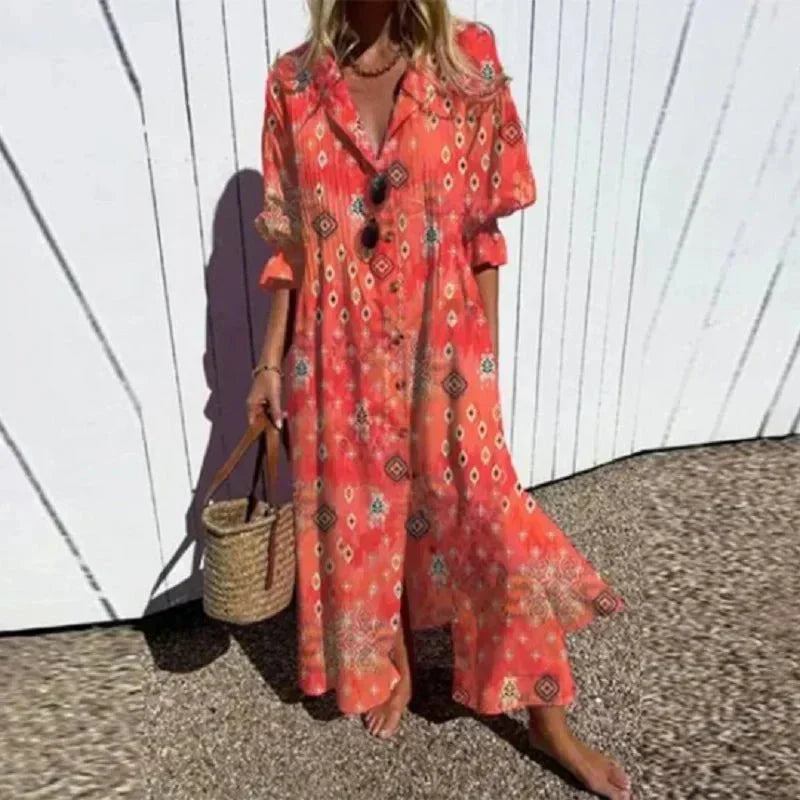 Dress with a V-neckline