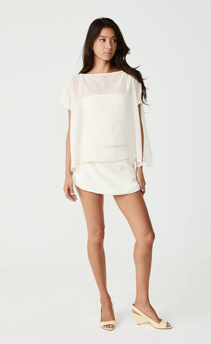 Mio Mini Skort Cream - Charcoal Clothing