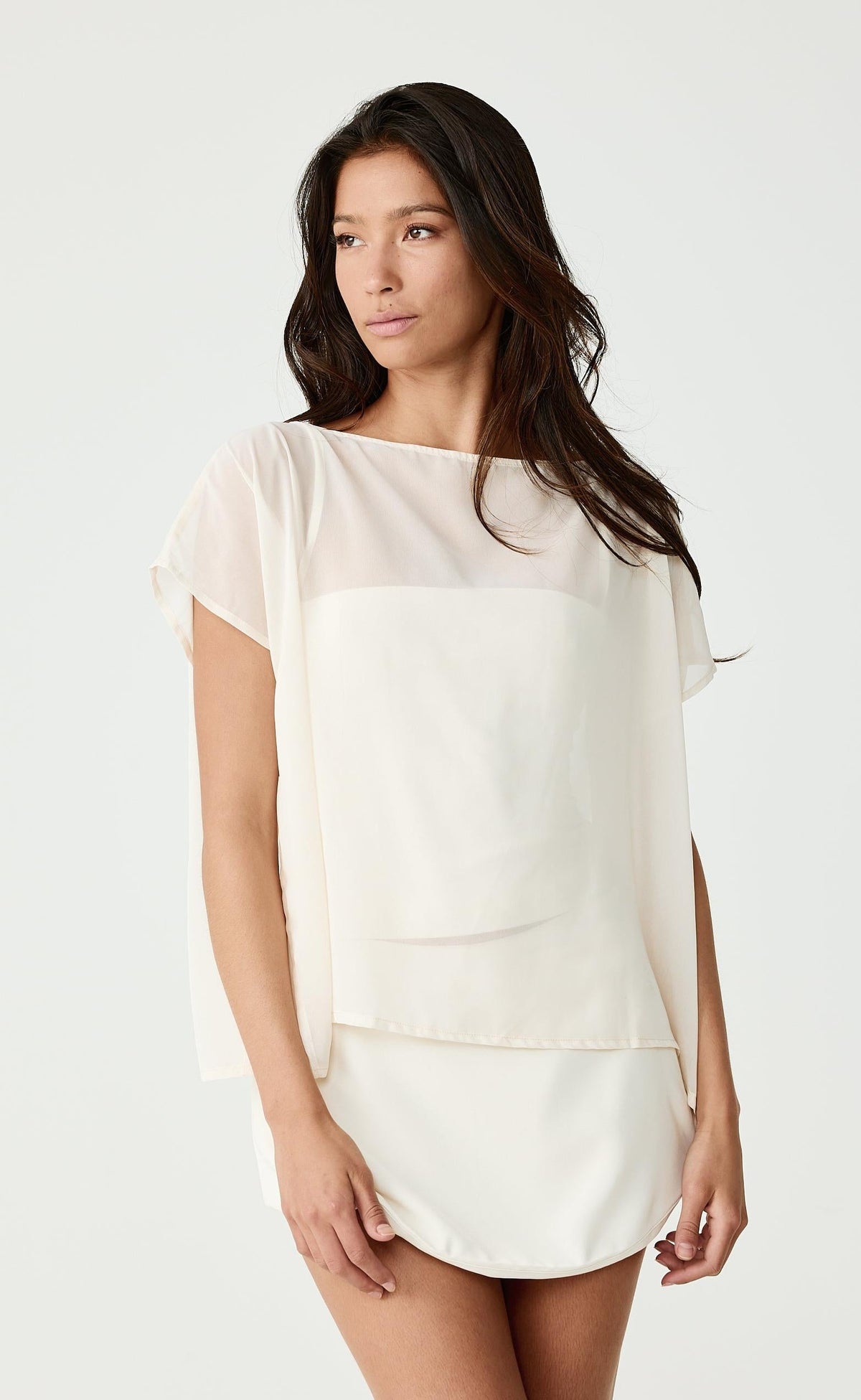 Mio Mini Skort Cream - Charcoal Clothing