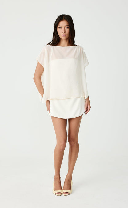 Mio Mini Skort Cream - Charcoal Clothing
