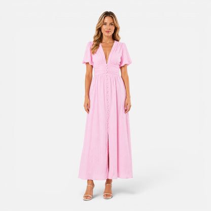 Women's maxi dress with a V-neckline