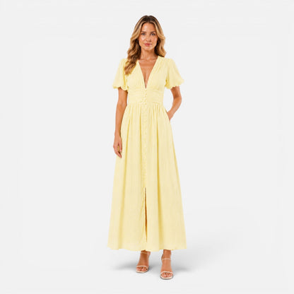 Women's maxi dress with a V-neckline