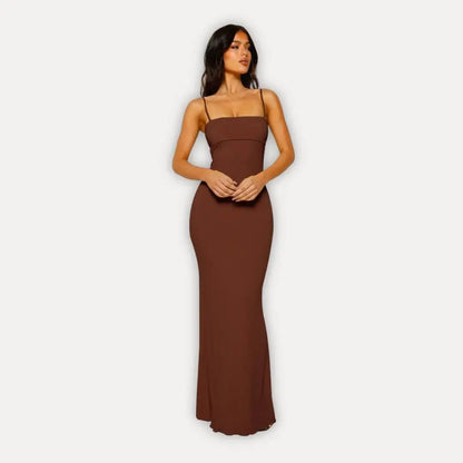 Women's column dress with spaghetti straps