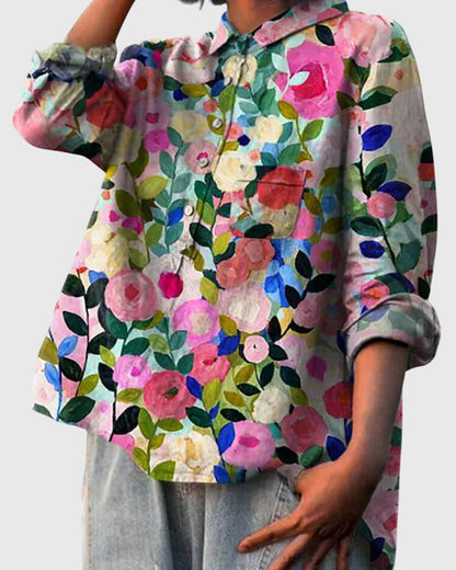 Valeria™ - Floral Print Chiffon Blouse for Everyday Wear