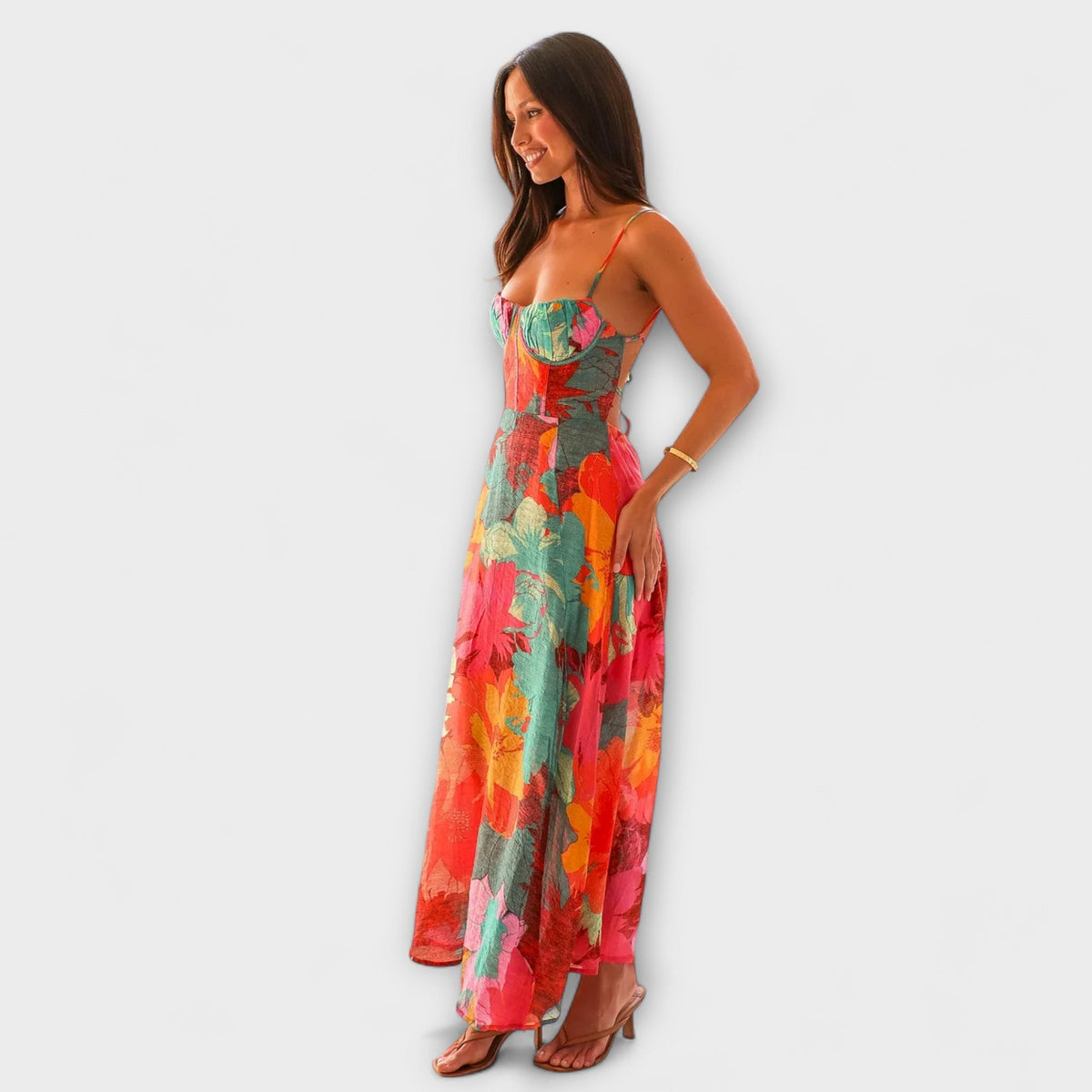 Audrey Floral Print Dress for Women - Ideal for Events and Gatherings