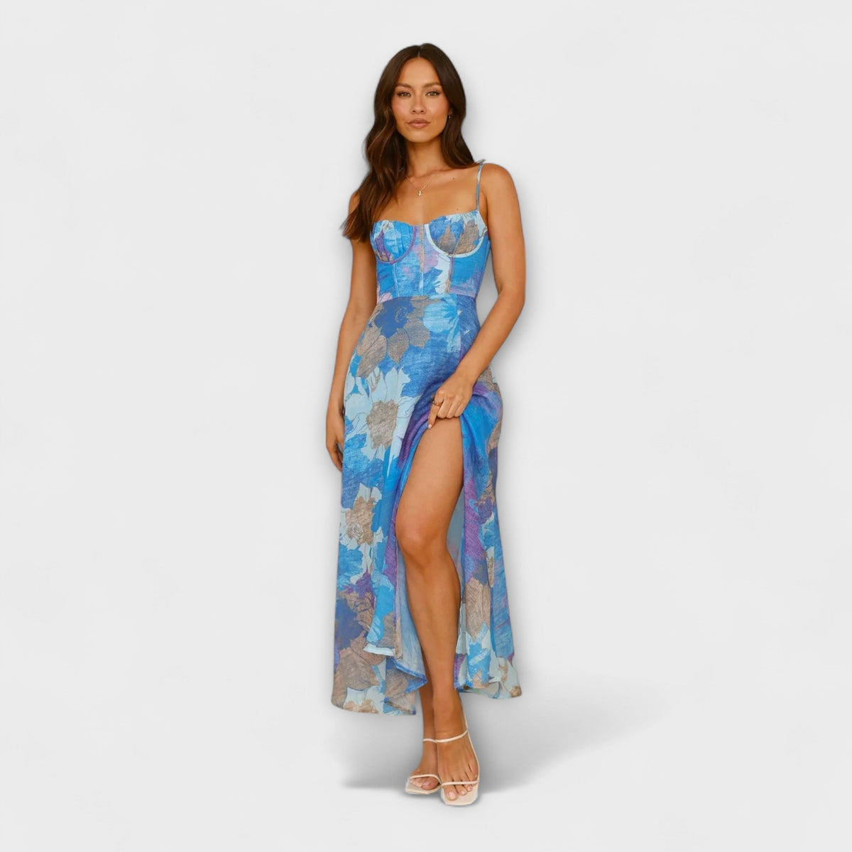 Audrey Floral Print Dress for Women - Ideal for Events and Gatherings
