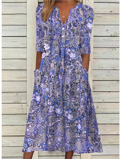Women's maxi dress with a V-neckline