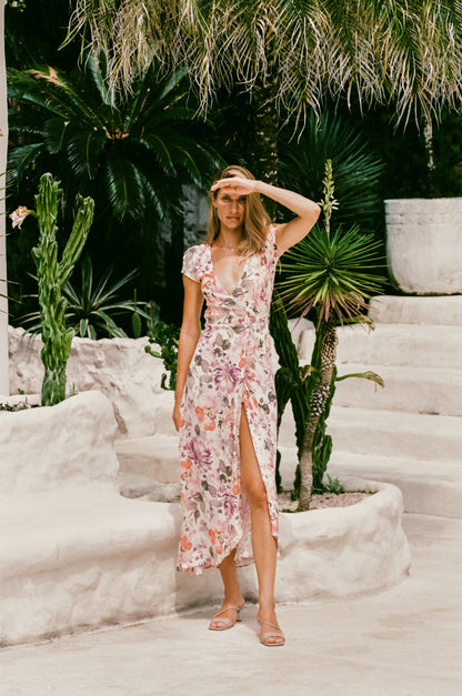 Wrap floral dress
