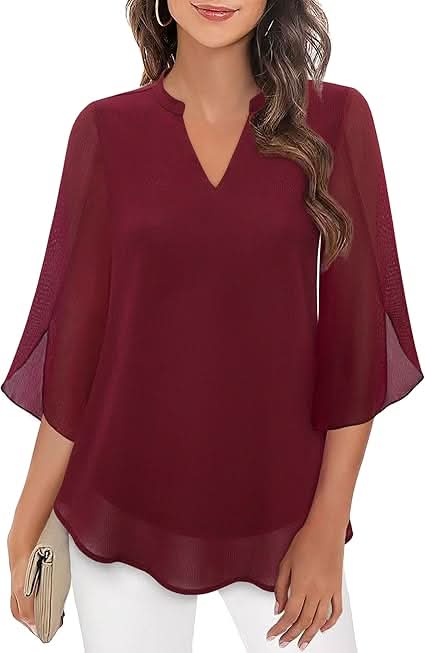 Women's blouse with a V-neckline