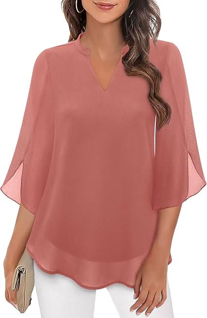 Women's blouse with a V-neckline