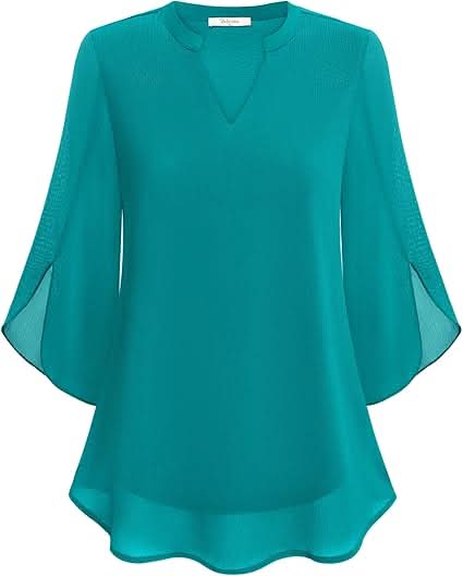 Women's blouse with a V-neckline