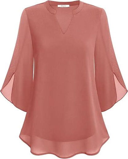 Women's blouse with a V-neckline