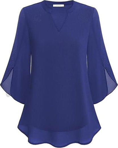 Women's blouse with a V-neckline