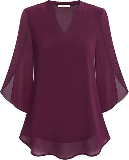 Women's blouse with a V-neckline
