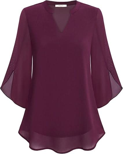 Women's blouse with a V-neckline
