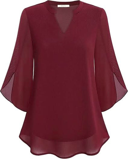 Women's blouse with a V-neckline