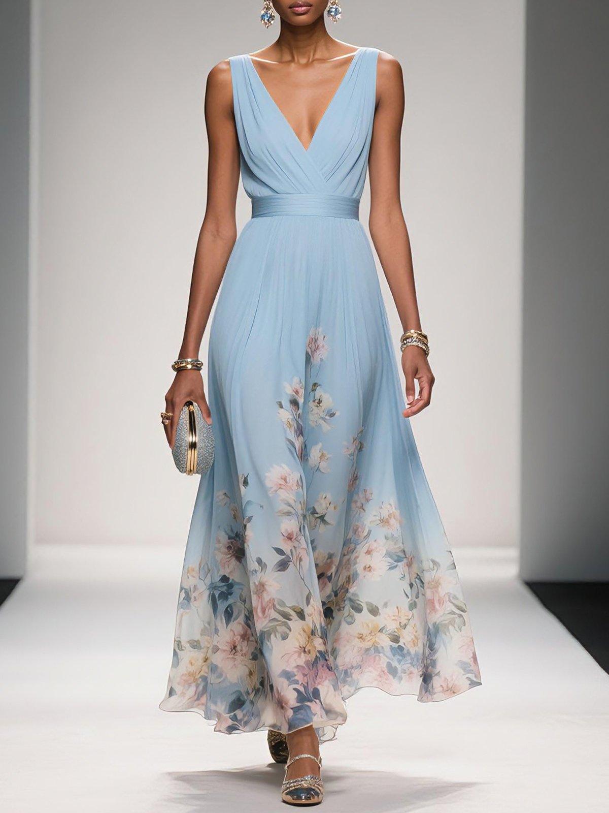 Women's dress with a V-neckline
