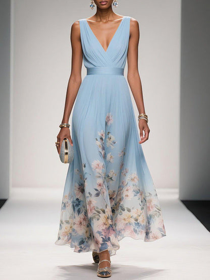 Women's dress with a V-neckline