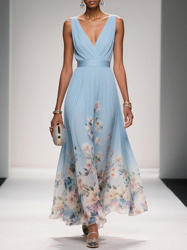 Women's dress with a V-neckline