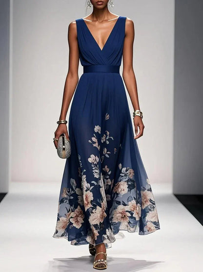 Women's dress with a V-neckline