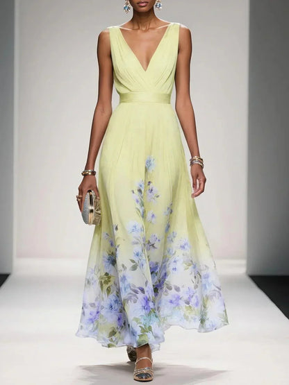 Women's dress with a V-neckline