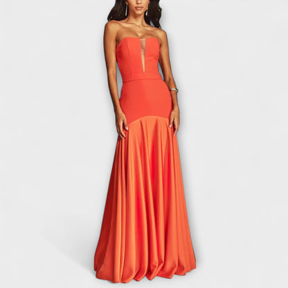 Vada Off-Shoulder Maxi Dress in Flowing Fabric