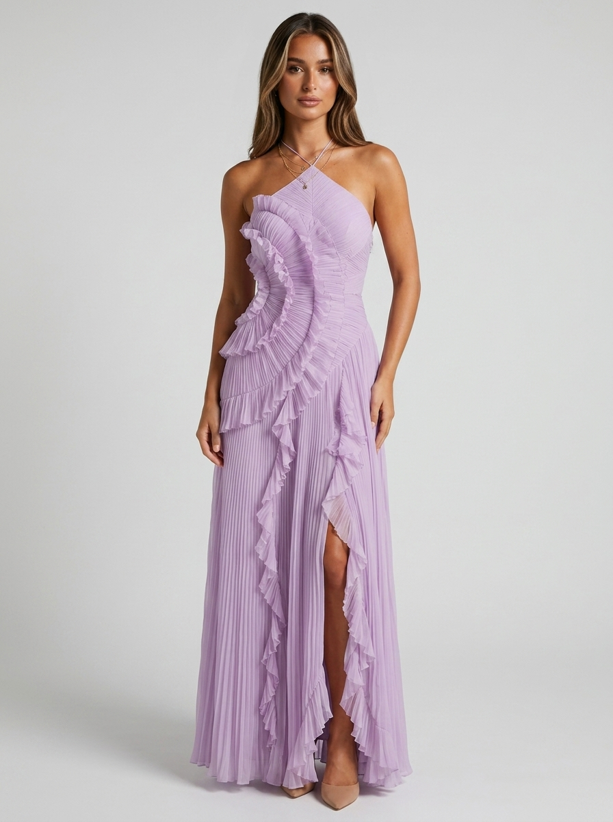 Women's maxi dress with ruffle detail