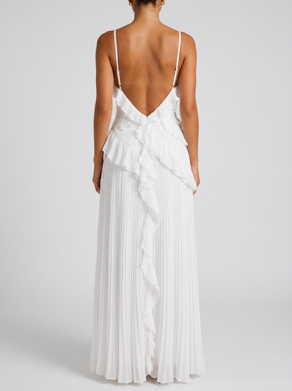 Women's maxi dress with ruffle detail