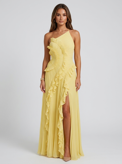 Women's maxi dress with ruffle detail
