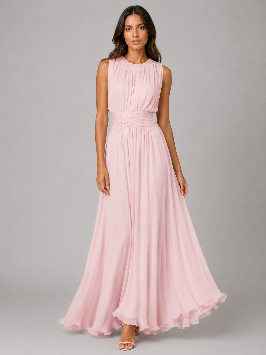 Women's maxi ruched dress