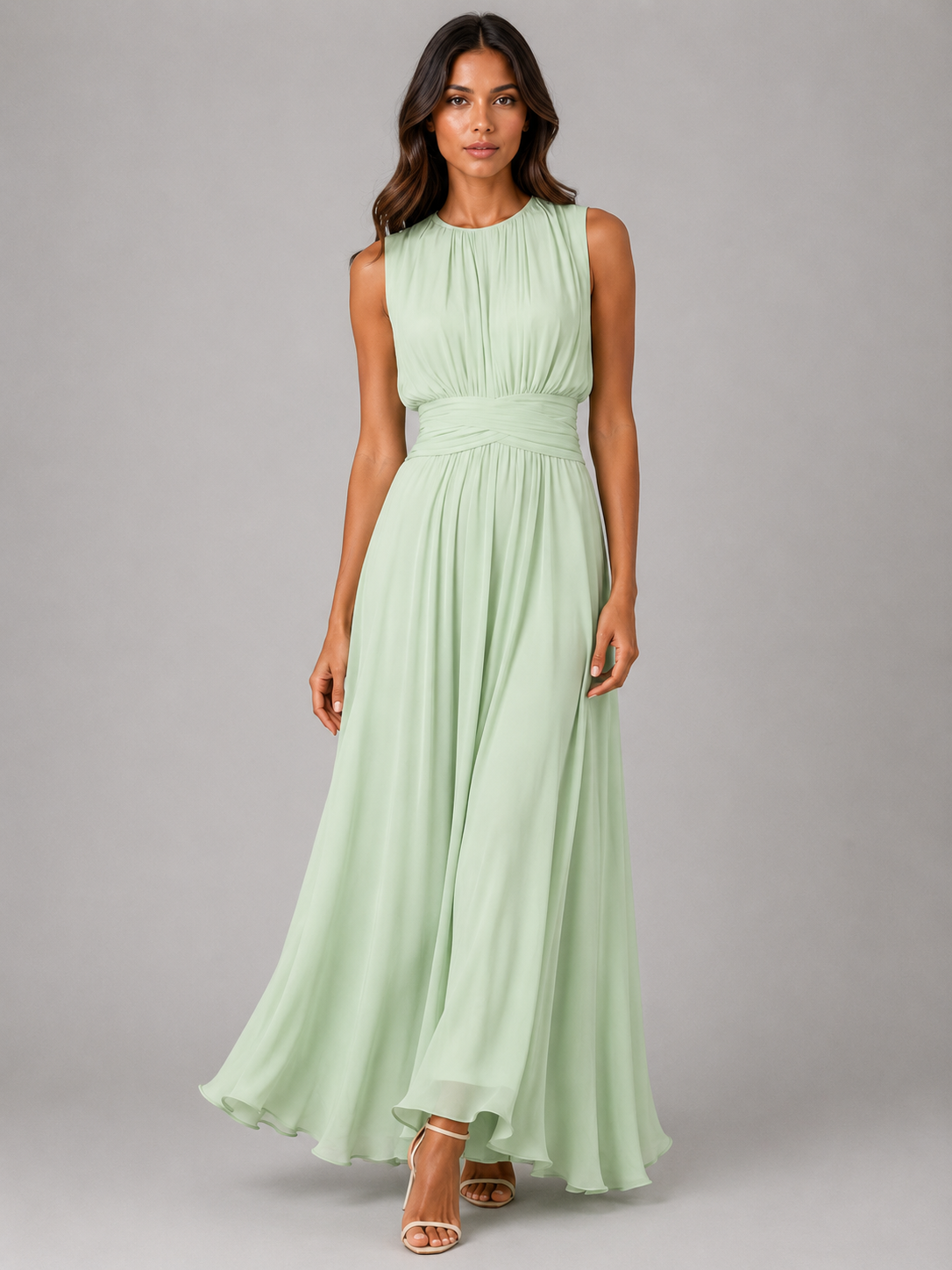 Women's maxi ruched dress