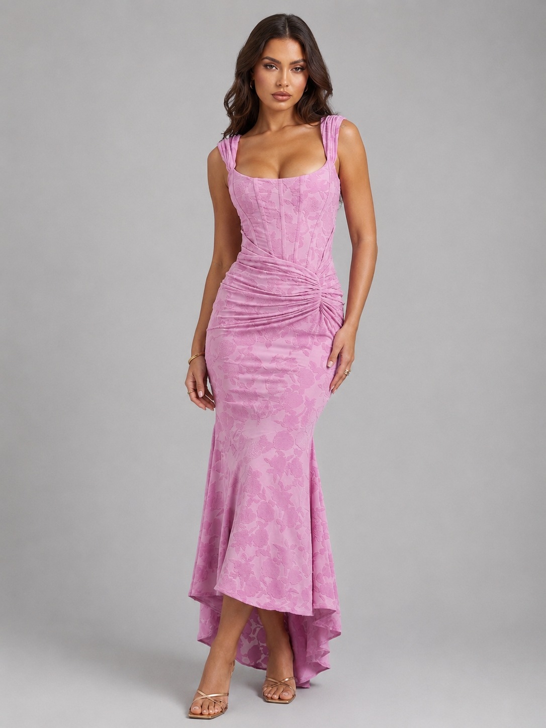 Women's maxi ruched dress