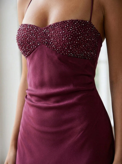 Women's maxi halter-neck dress