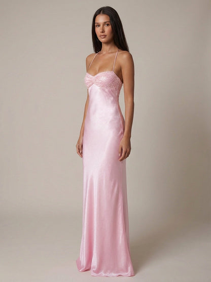 Women's maxi halter-neck dress
