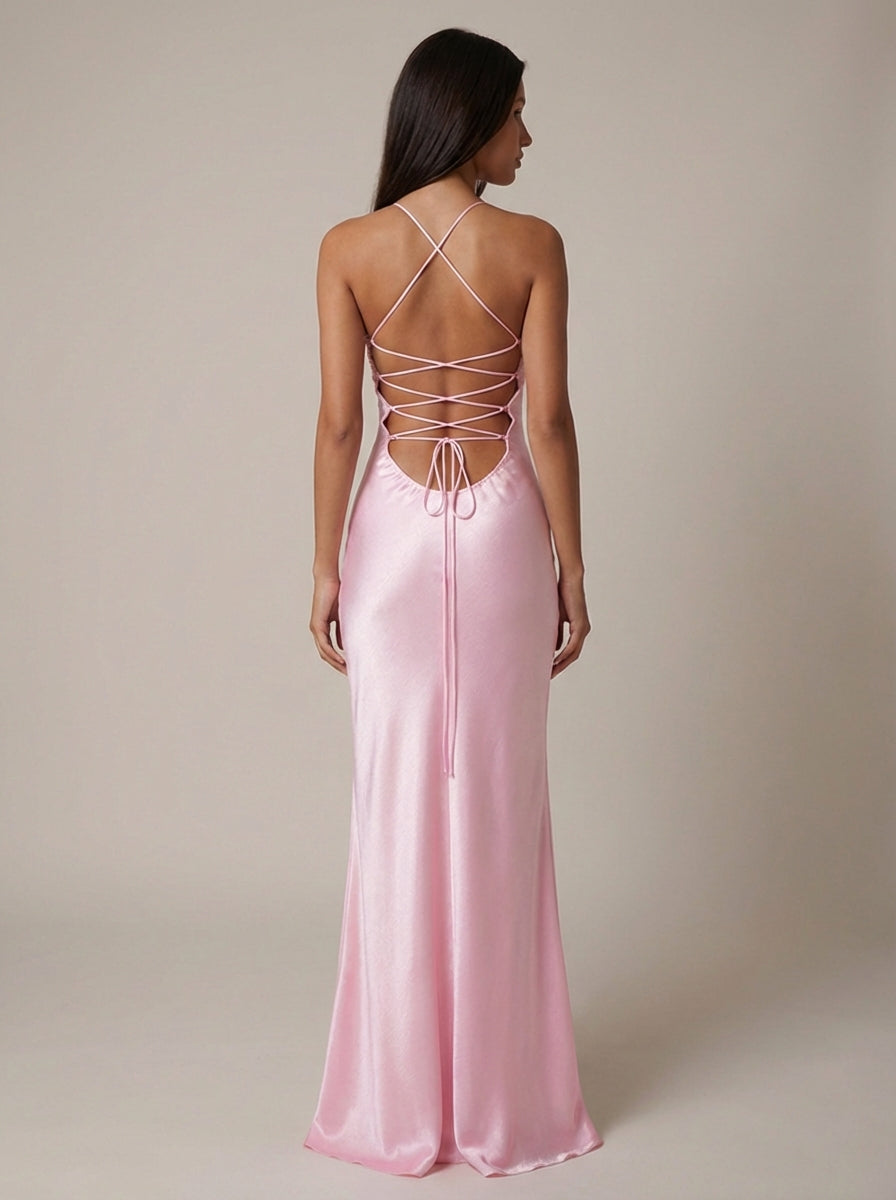 Women's maxi halter-neck dress