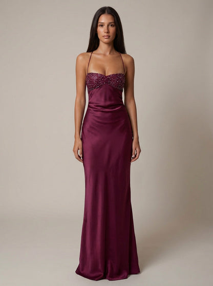 Women's maxi halter-neck dress